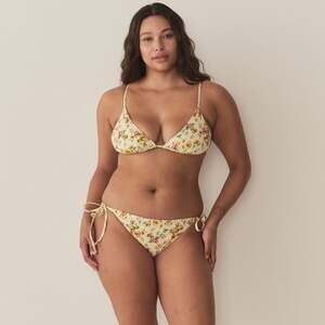 NWT Doen Positano Bikini Top and Capri Bottom in citron pansy floral XXL